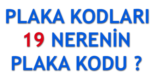 19 Plaka Kodu